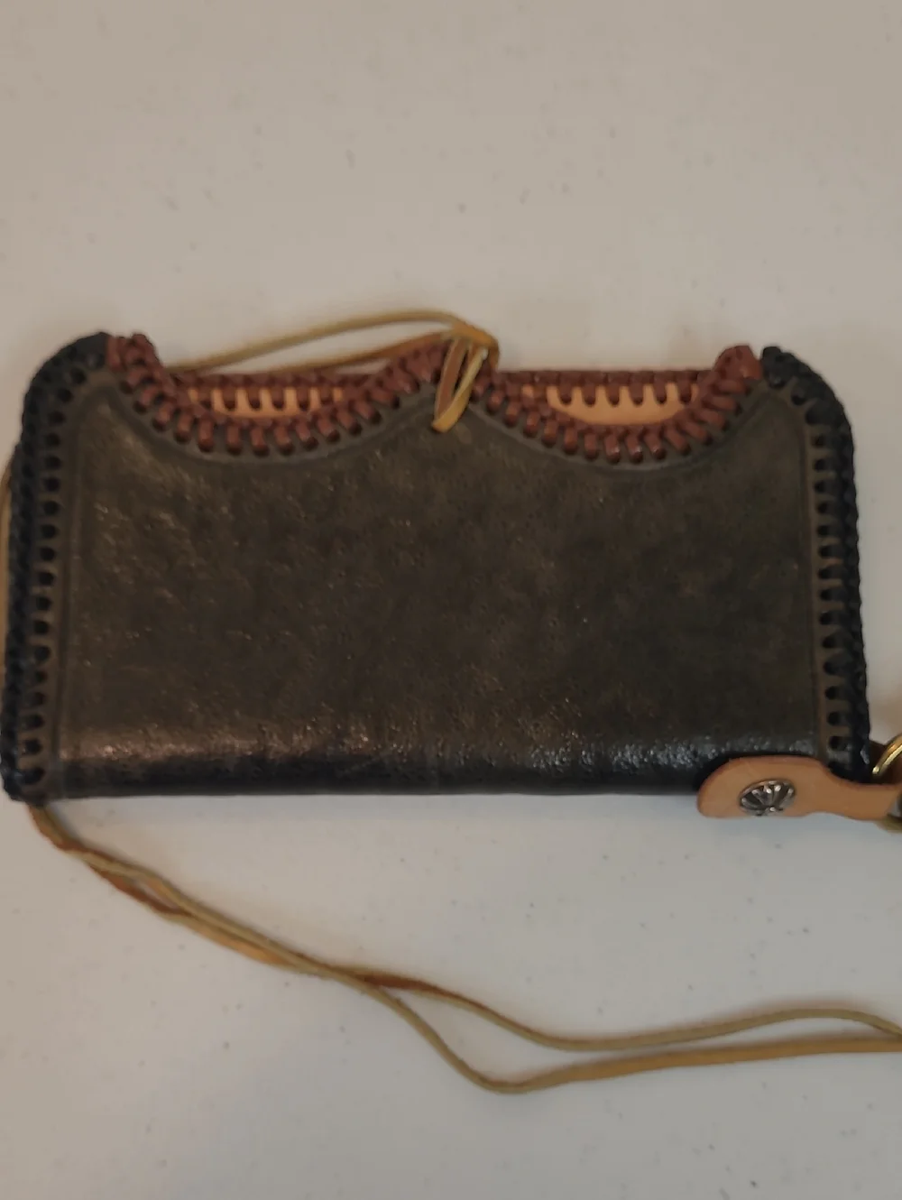 Leather Wallet W/ Wrist Clip Western Style Rodeo Cowboy Handmade Unique!